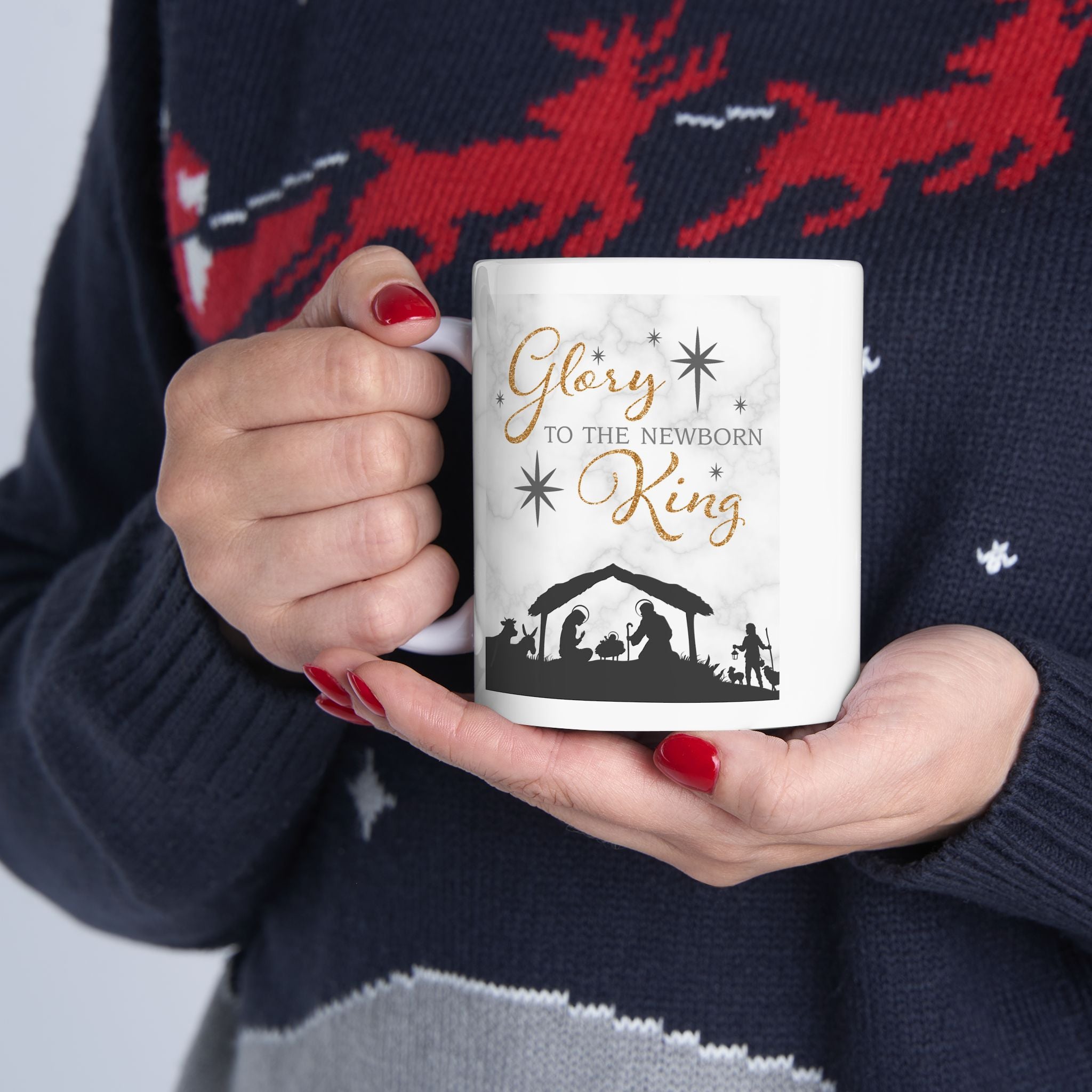 Glory to the Newborn King – Christian Christmas Coffee Mug (11oz, 15oz)