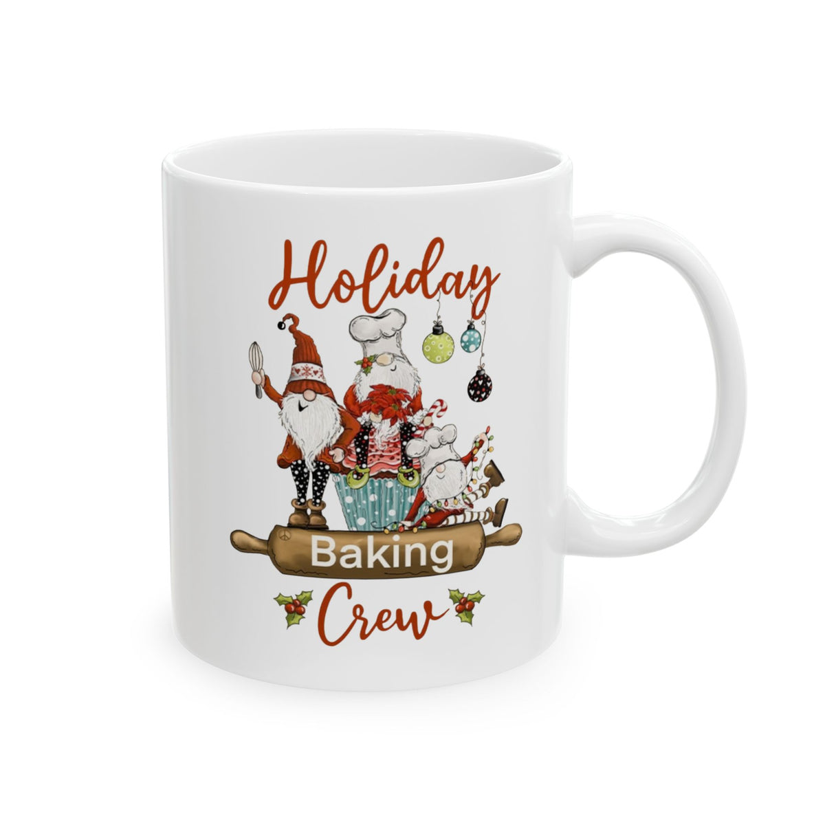 Holiday Baking Crew – Funny Gnome Christmas Coffee Mug (11oz, 15oz)