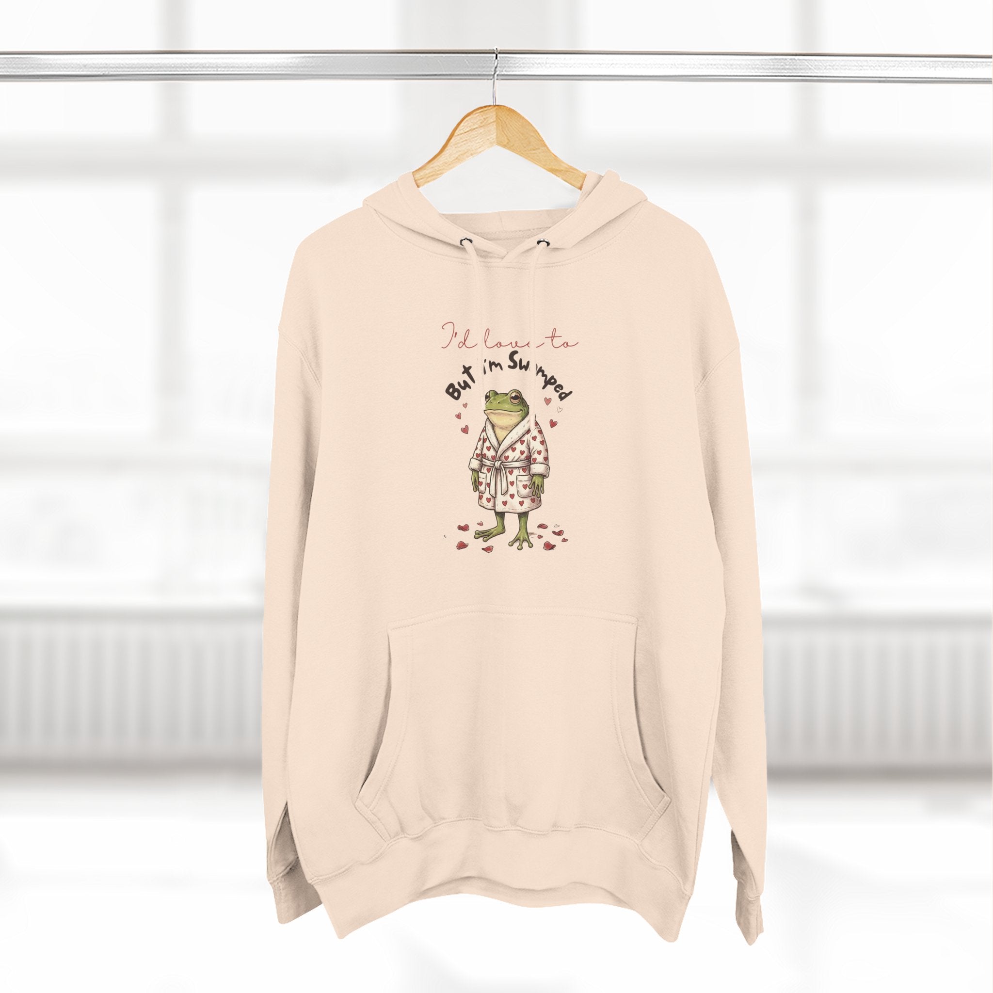 Sarcastic Frog "I'd Love to But I'm Swamped" Funny Hoodie