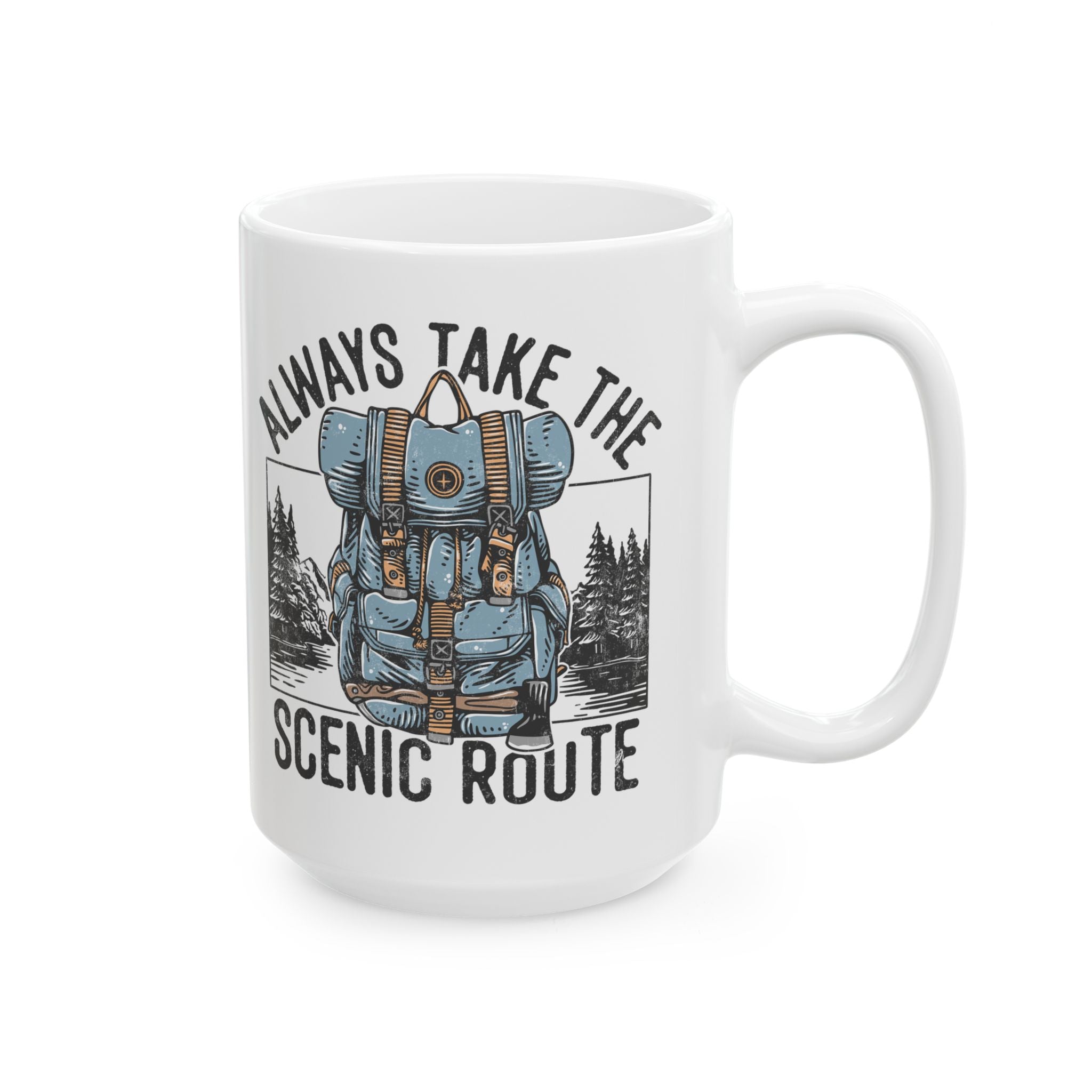 Always Take The Scenic Route – Mountain Adventure Coffee Mug (11oz, 15oz)