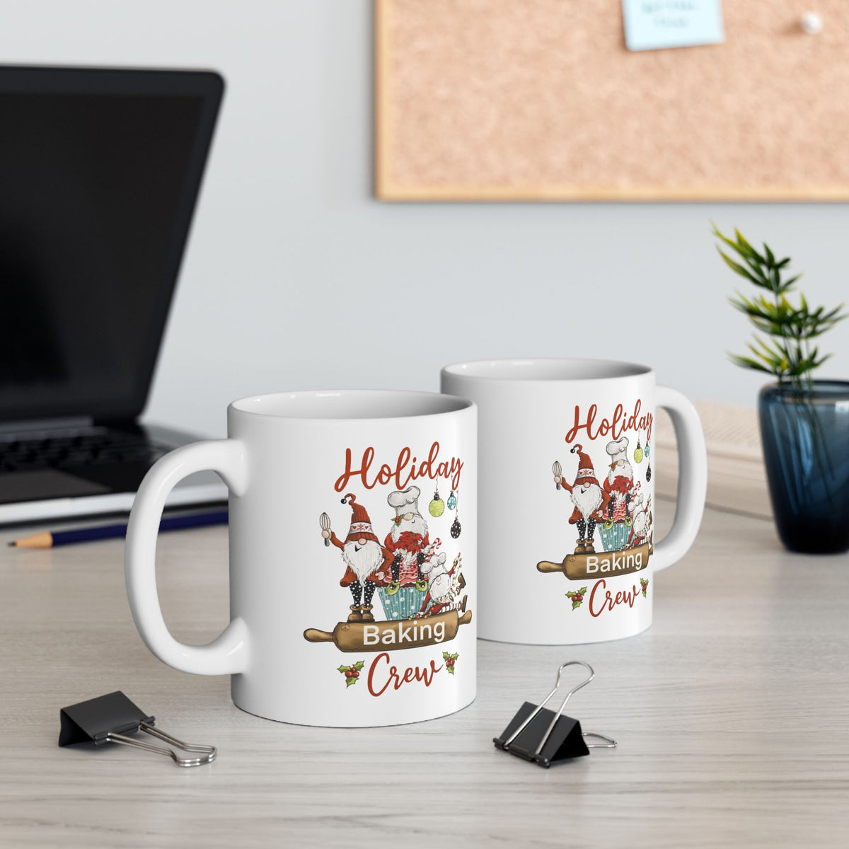 Holiday Baking Crew – Funny Gnome Christmas Coffee Mug (11oz, 15oz)