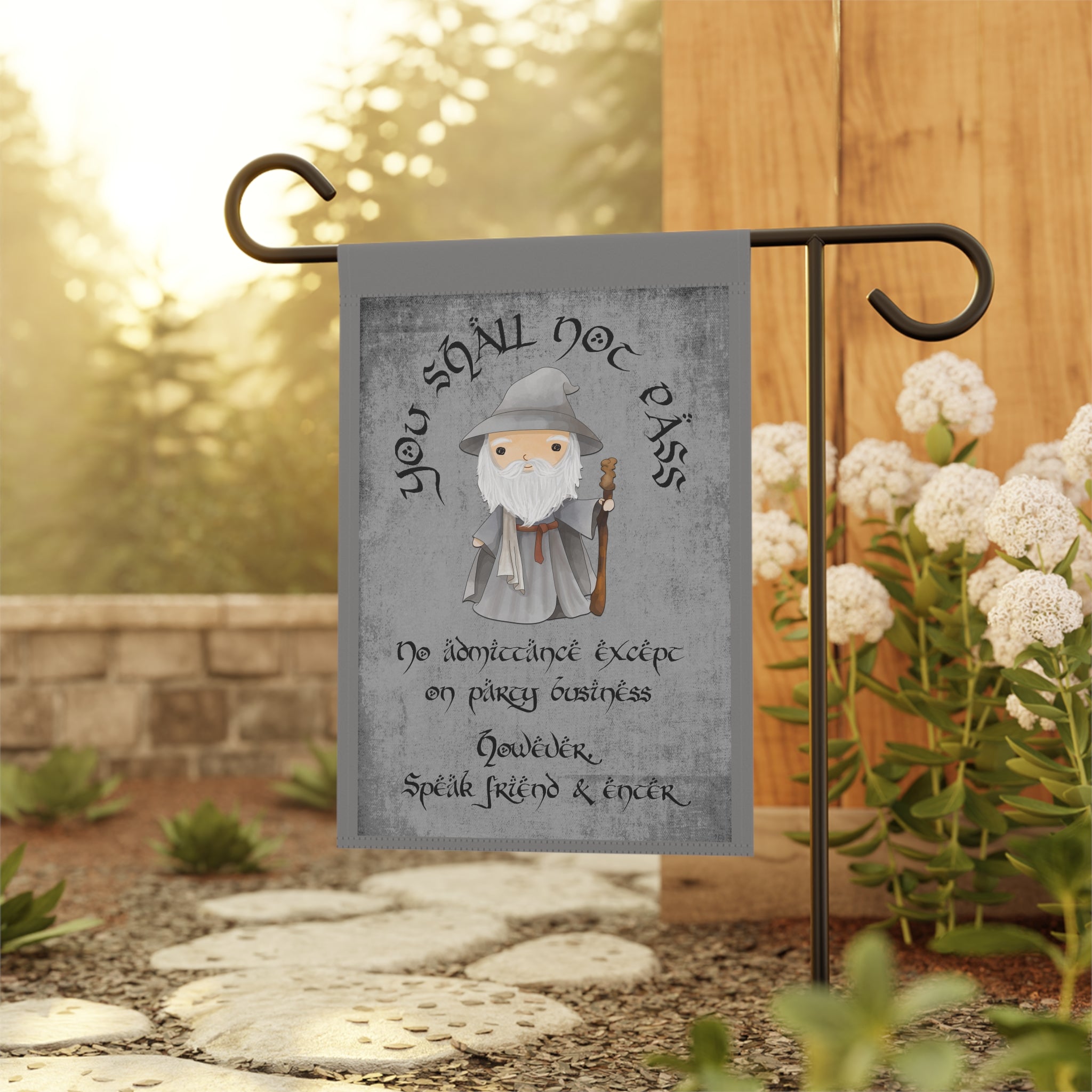 You Shall Not Pass Garden Flag 12x18 – Funny Nostalgic Movie Yard Decor