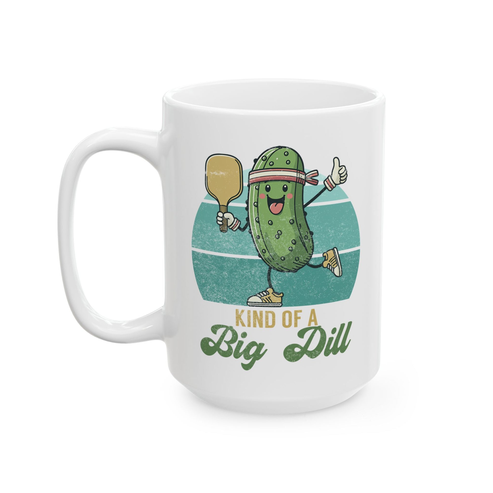 Retro Vibe Pickleball 'Kind of a Big Dill' Funny Coffee Mug