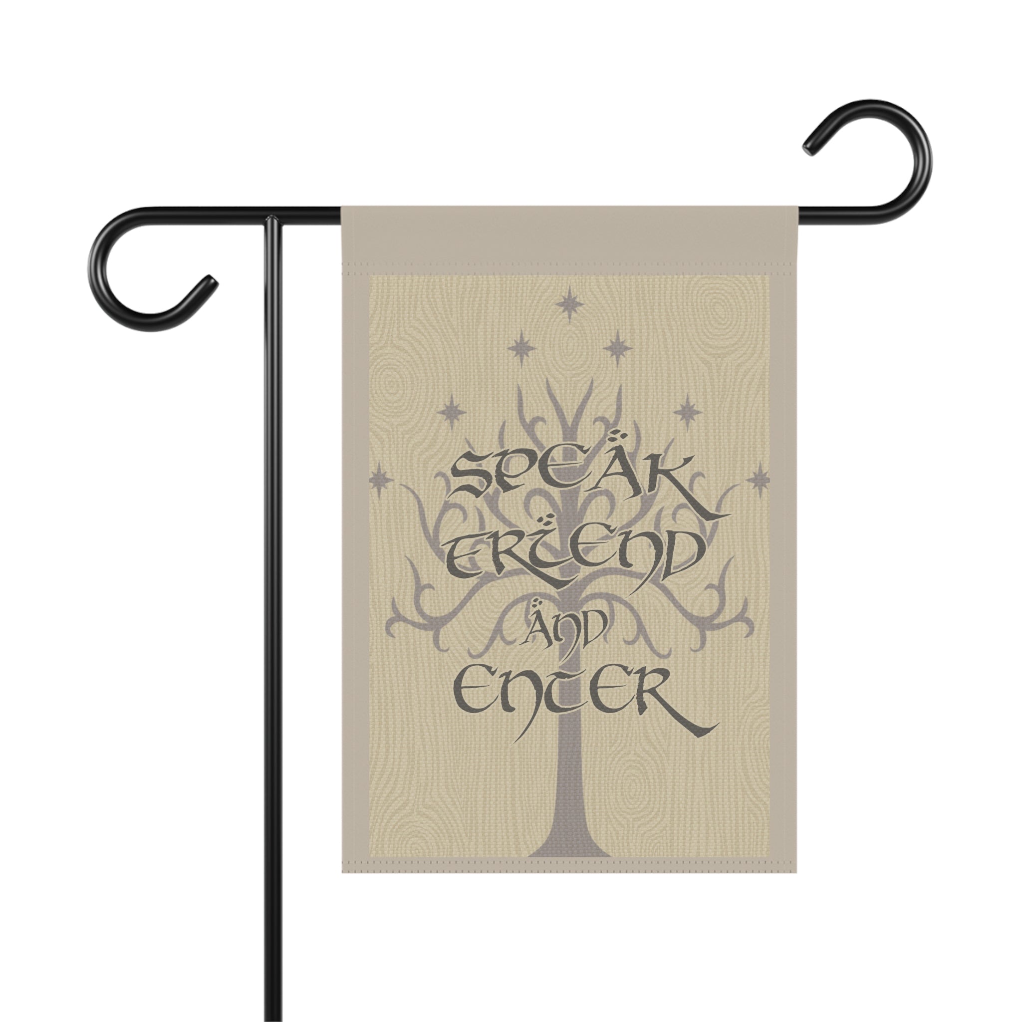 Speak Friend & Enter LOTR Book Garden Flag 12x18 – Wood Looking Yard Decor