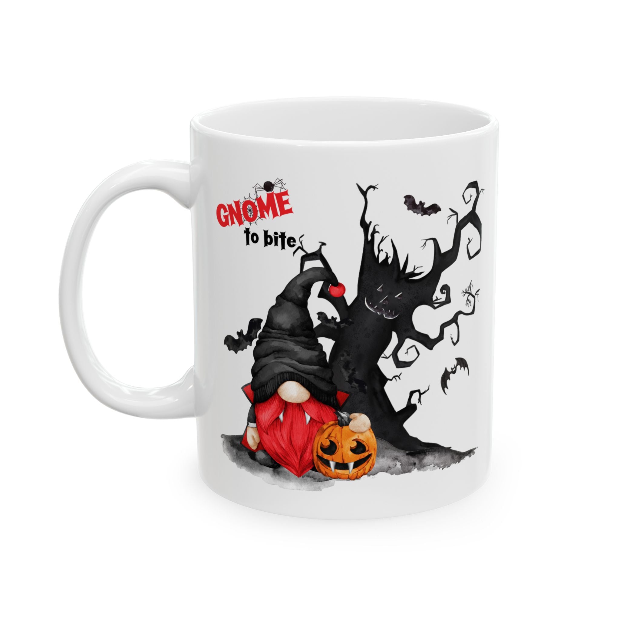 Gnome To Bite – Funny Vampire Gnome Halloween Coffee Mug (11oz, 15oz)