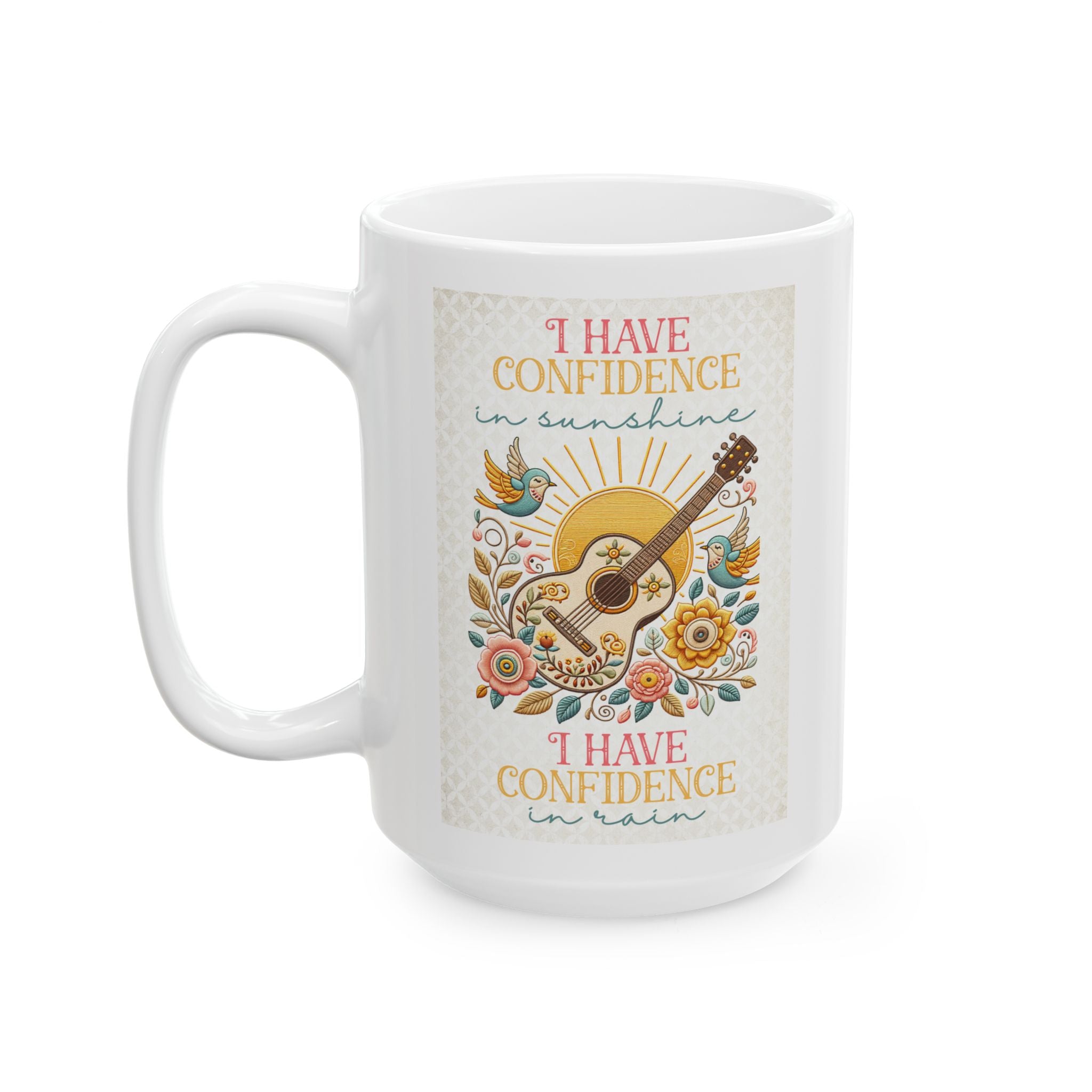 I Have Confidence In Sunshine – Watercolor Guitar Coffee Mug (11oz, 15oz)