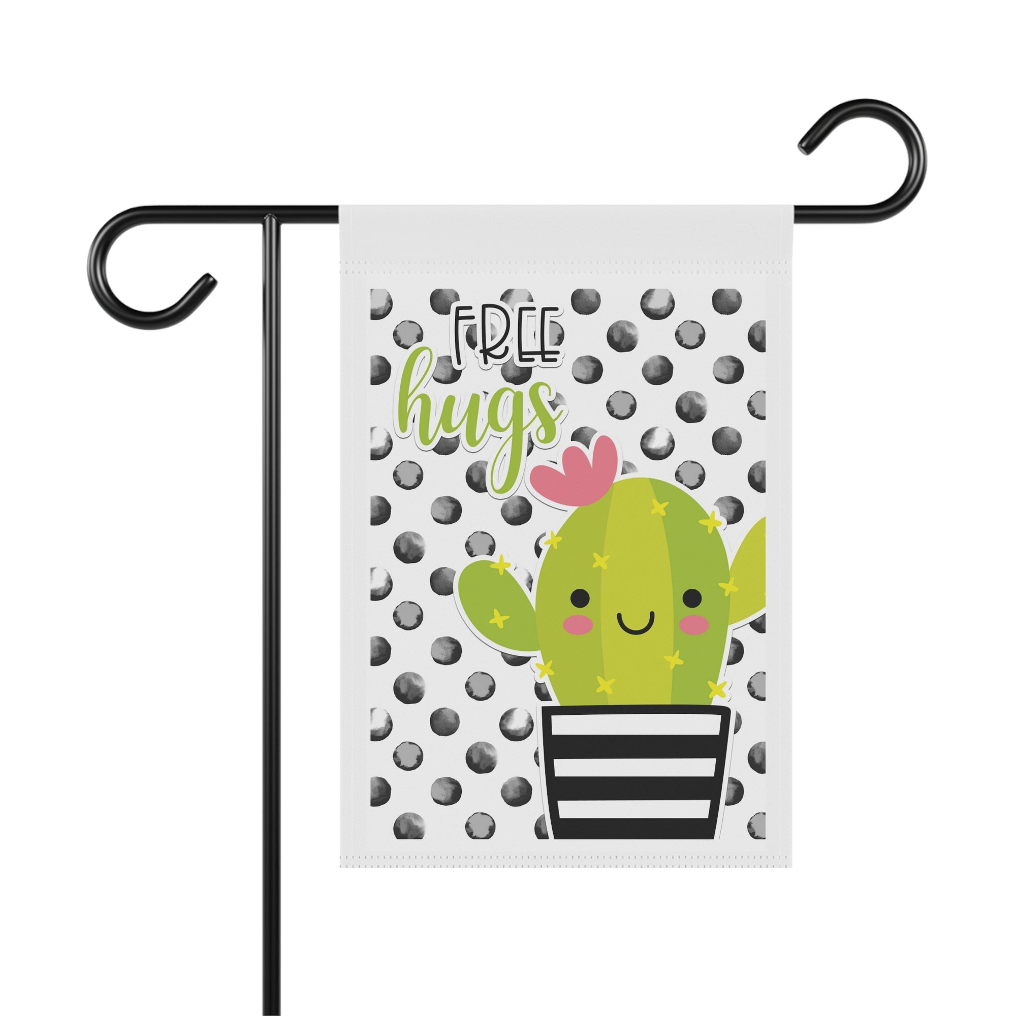 Free Hugs cute cactus and succulent botanical garden flag