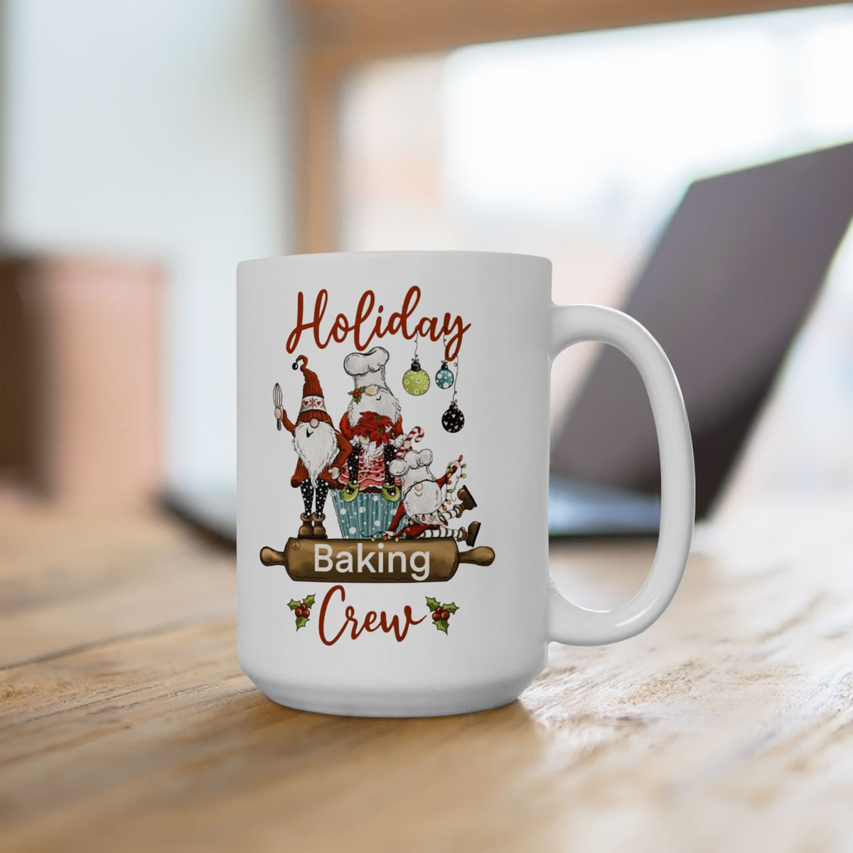 Holiday Baking Crew – Funny Gnome Christmas Coffee Mug (11oz, 15oz)