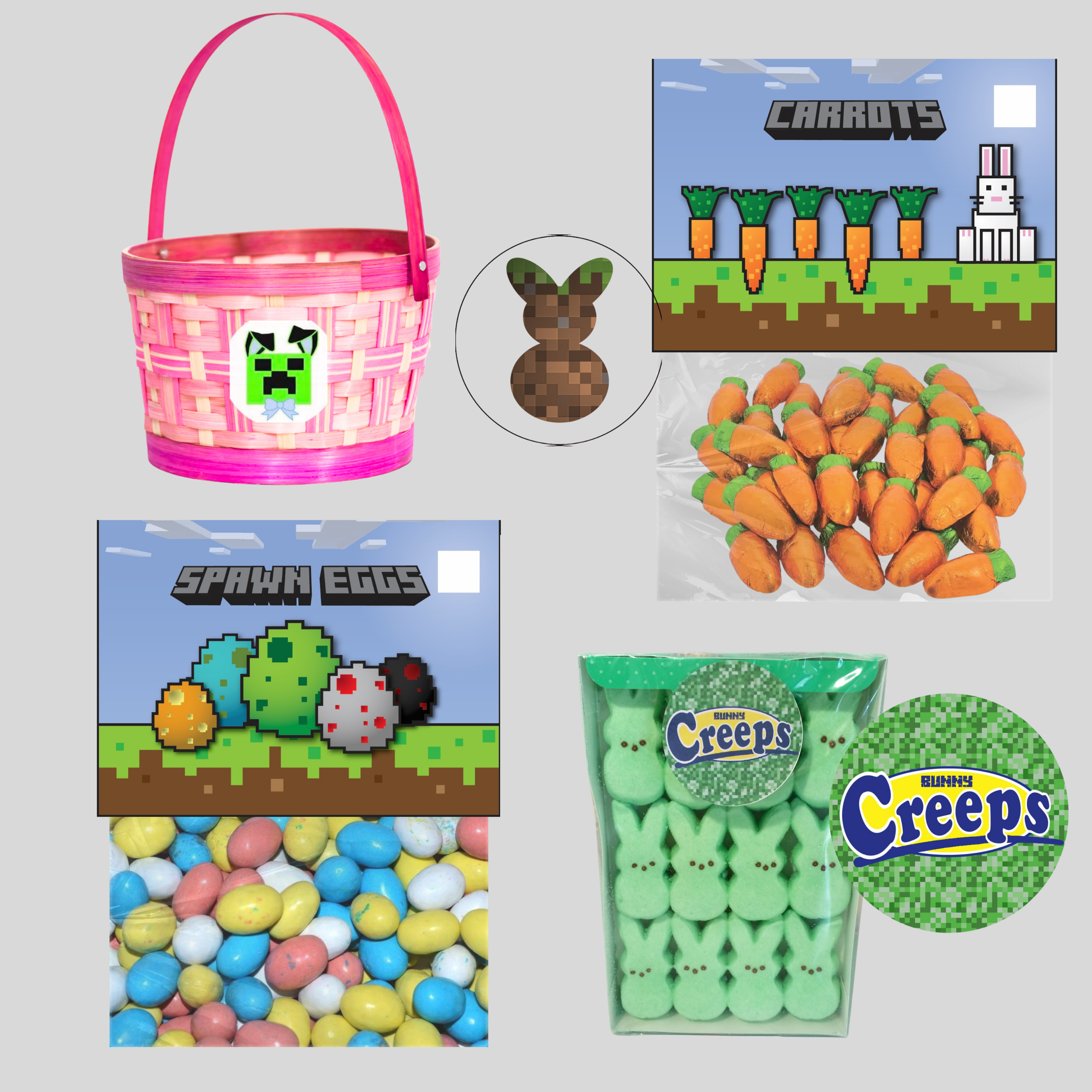 Mining Video Game Movie Gift Basket Easter Birthday Kit - Digital Download