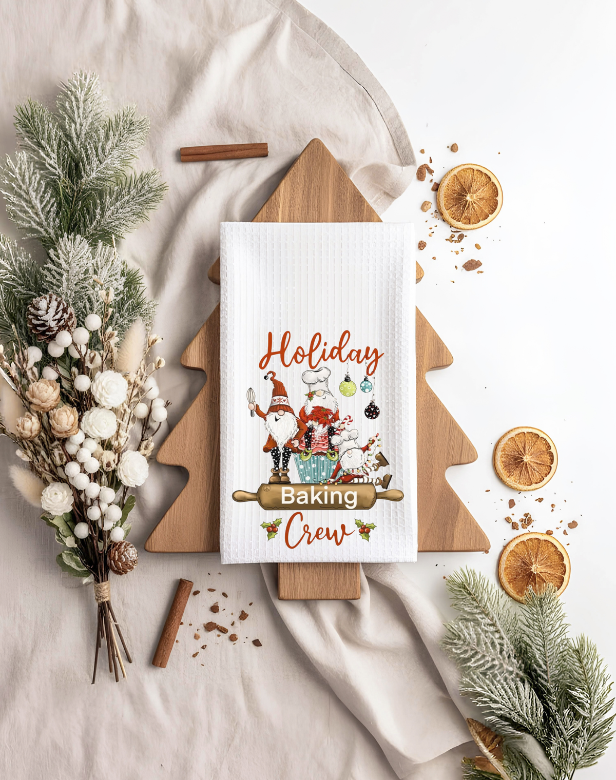 Holiday Baking Crew gingerbread Christmas tea towel — Silly Goose Gift