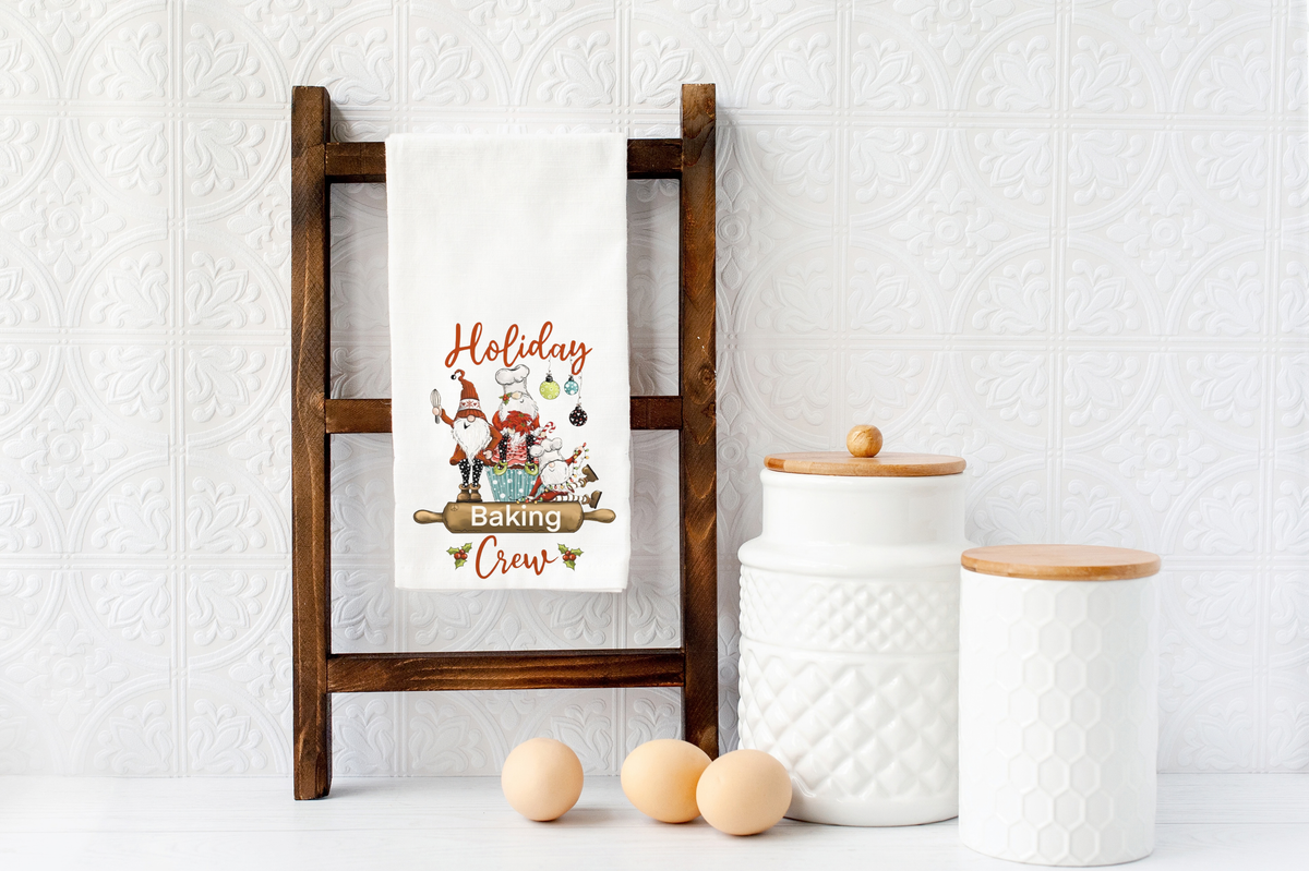 Holiday Baking Crew gingerbread Christmas tea towel — Silly Goose Gift