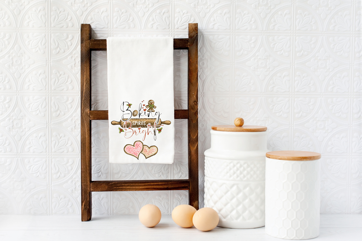 Baking Spirits Bright gingerbread Christmas tea towel — Silly Goose Gift