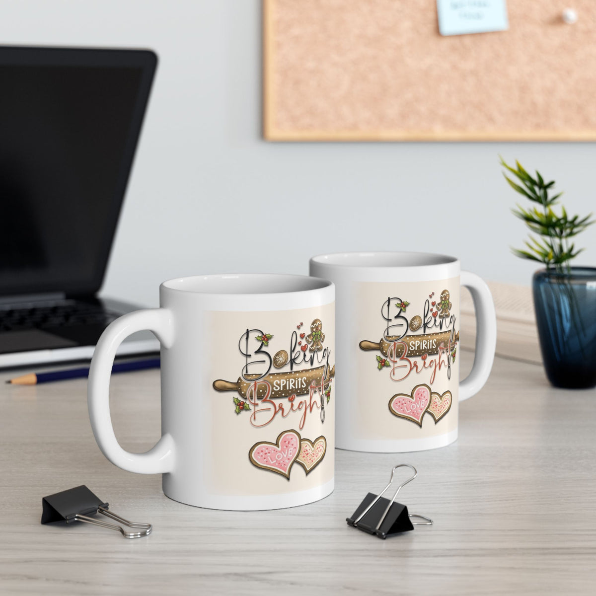 Baking Spirits Bright – Funny Gingerbread Christmas Coffee Mug (11oz, 15oz)