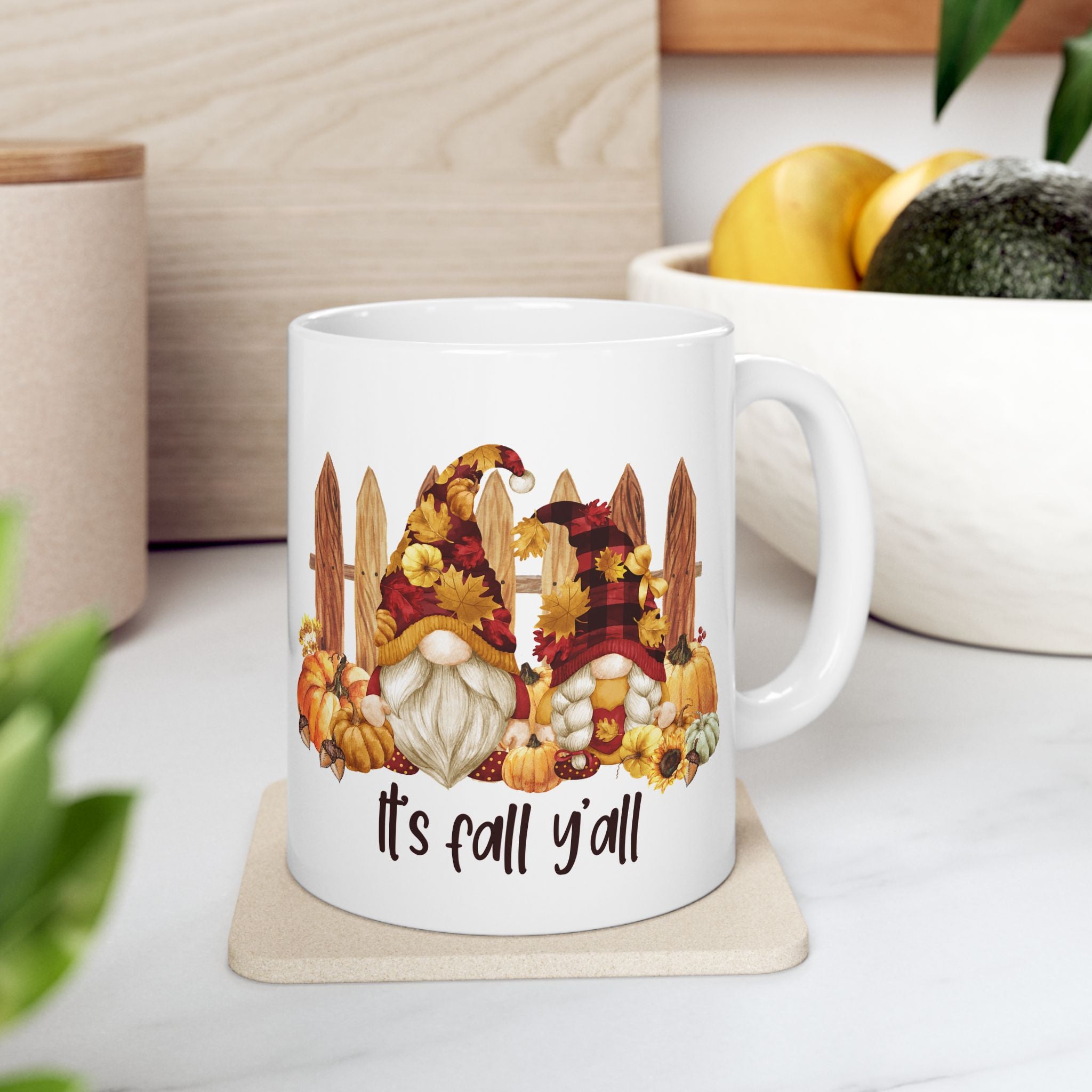 It's Fall Y'all – Rustic Gnome Autumn Coffee Mug (11oz, 15oz)
