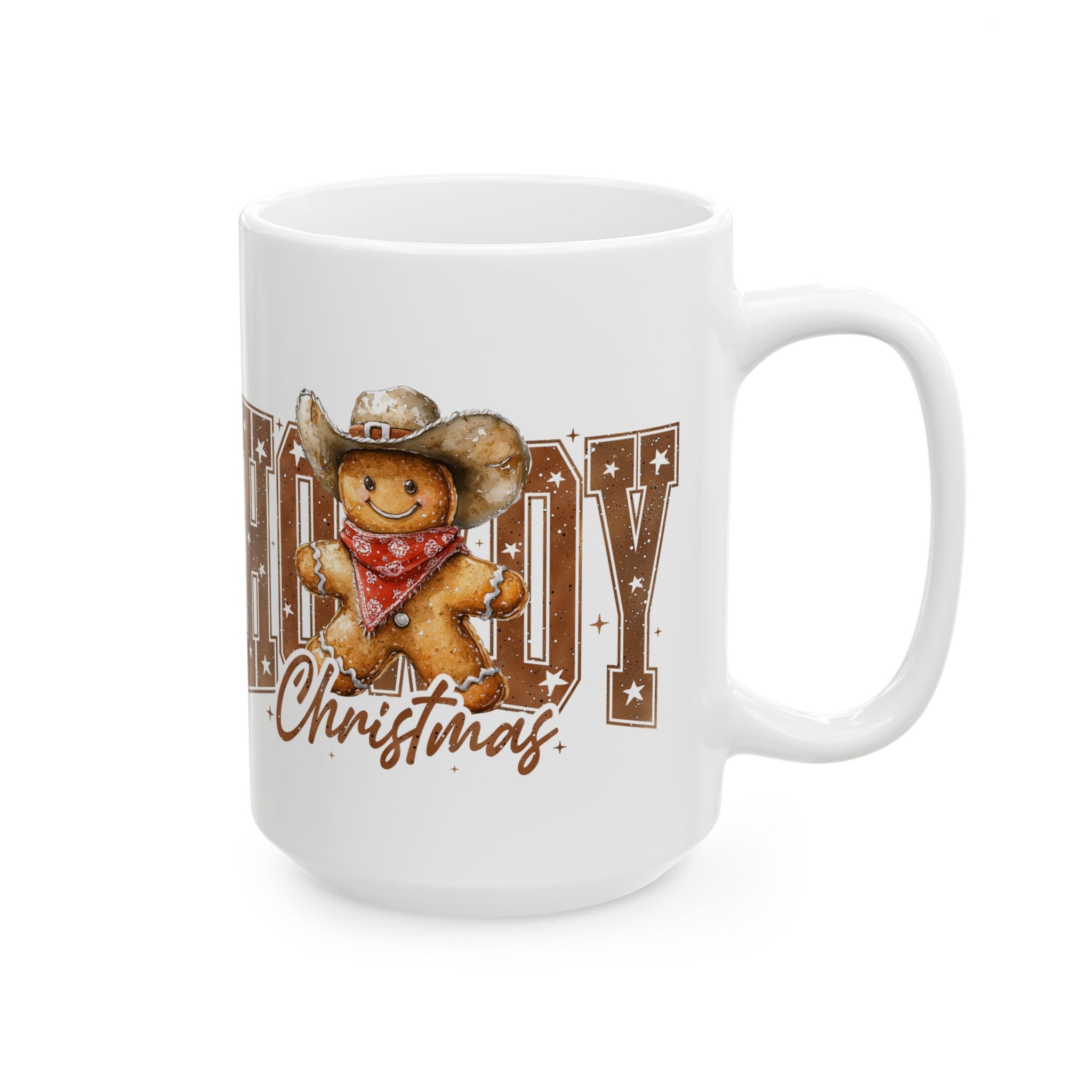 Western Gingerbread Howdy Christmas Ceramic Country Gift Mug