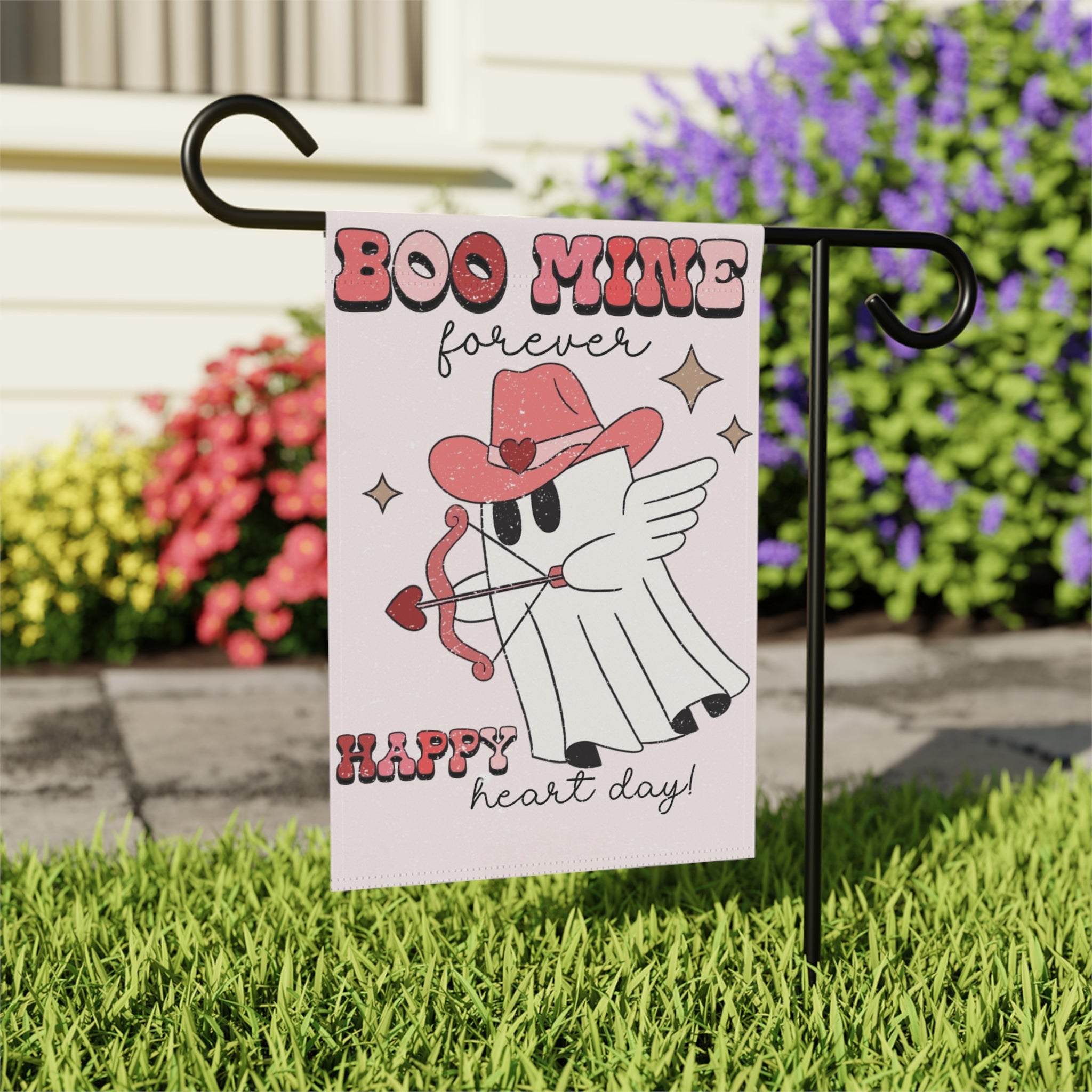 Boo Mine Funny Ghost Valentines Day Garden Yard Flag Banner