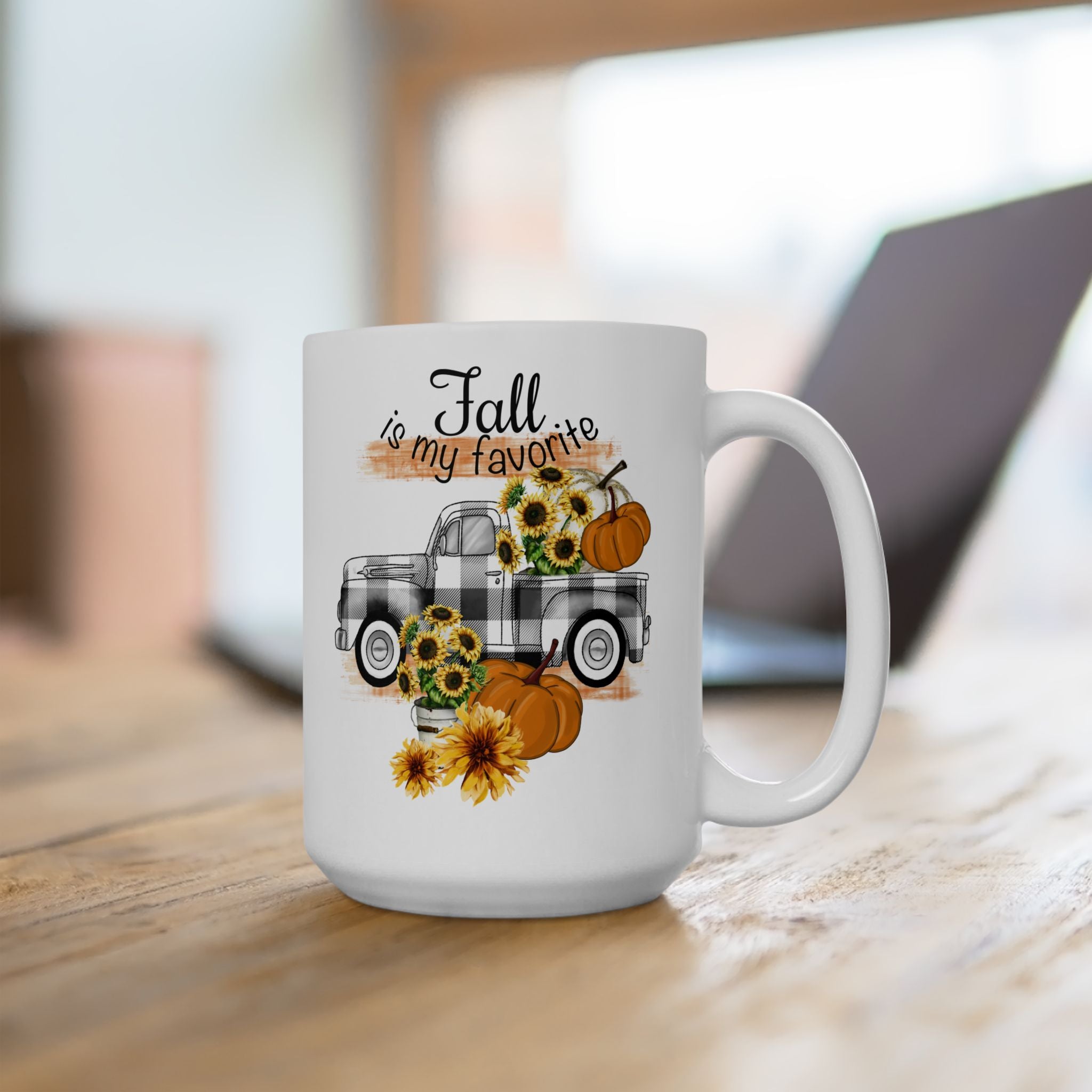 Fall Is My Favorite – Vintage Rustic Pumpkin Truck Coffee Mug (11oz, 15oz)