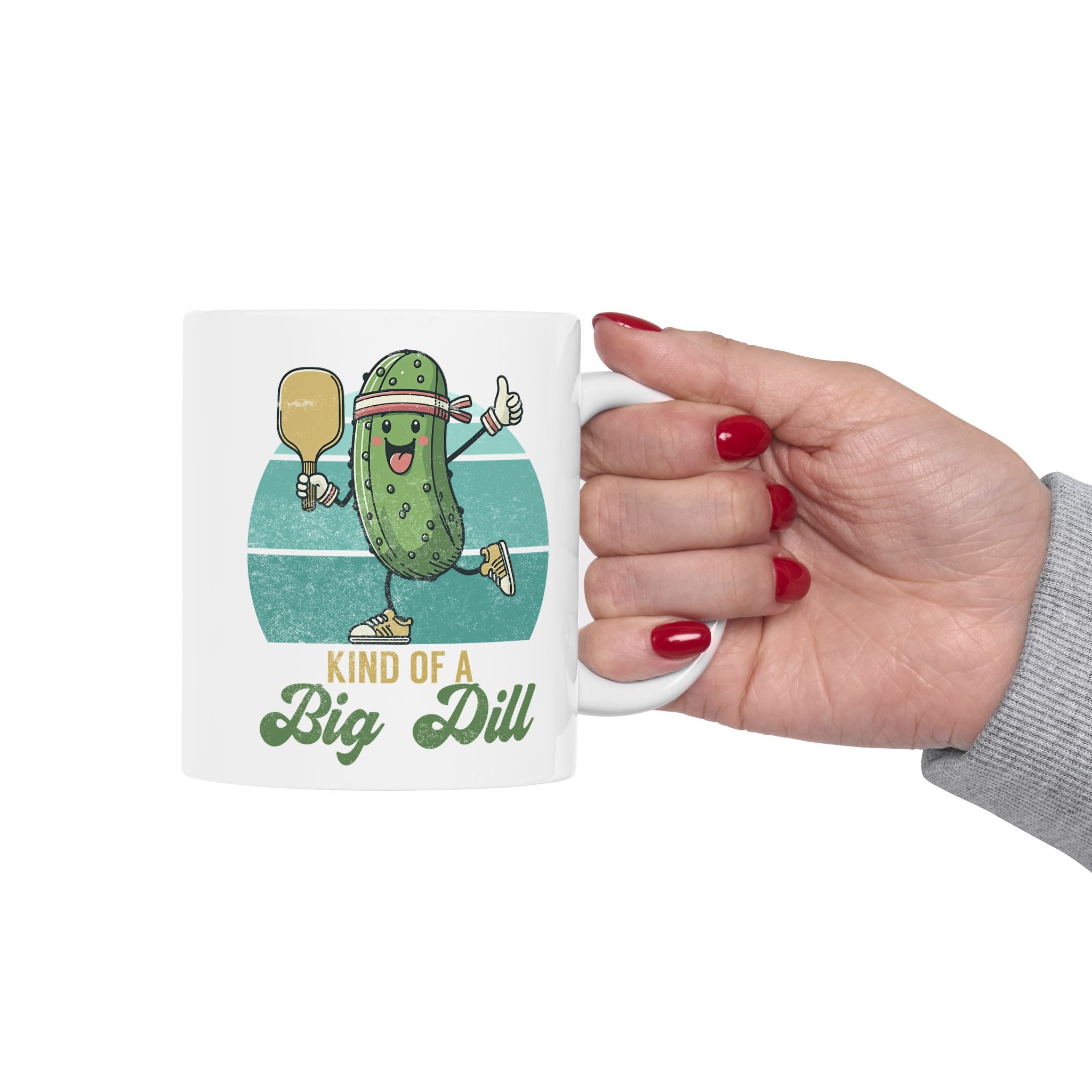 Retro Vibe Pickleball 'Kind of a Big Dill' Funny Coffee Mug