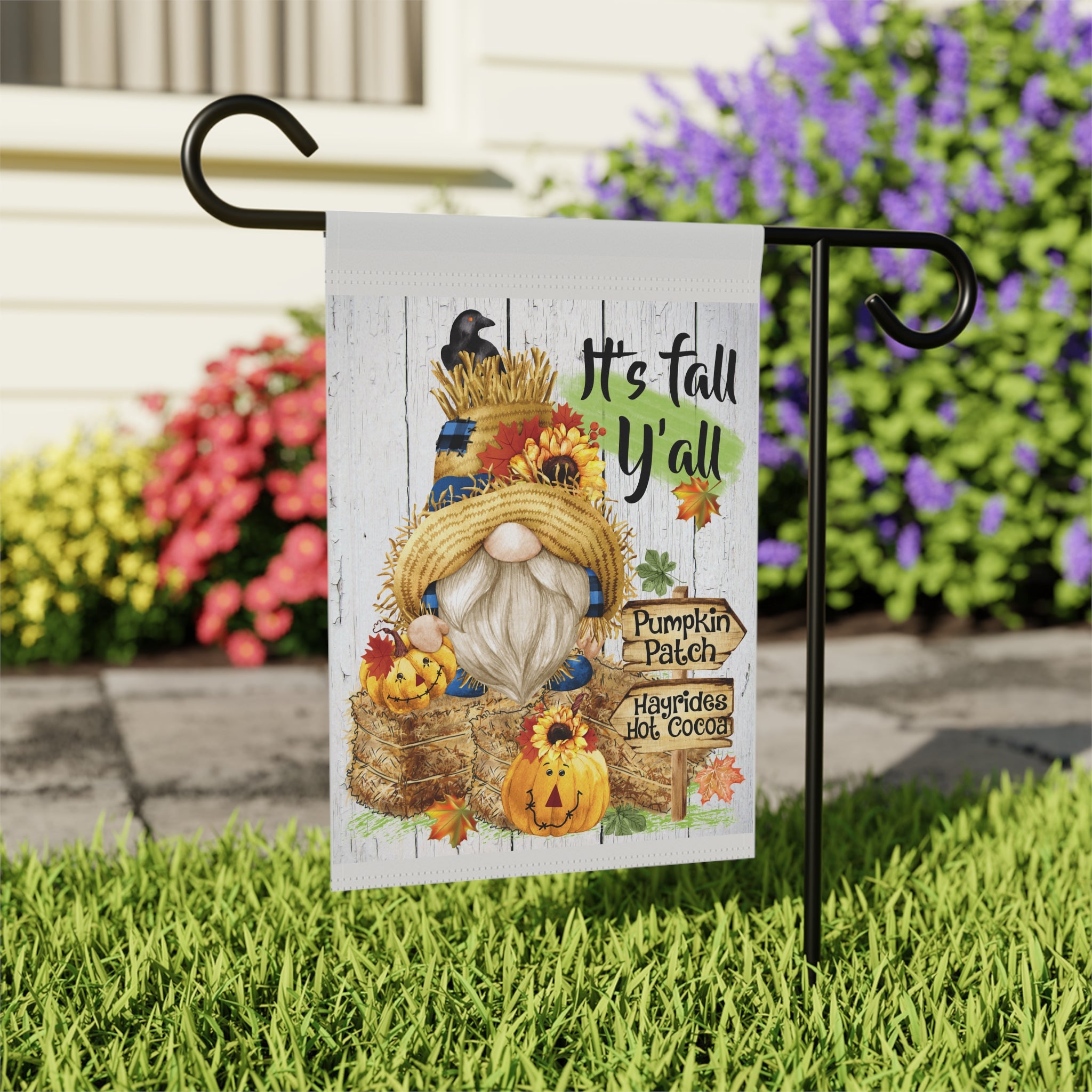 It's Fall Y'all Pumpkin Patch Garden Flag 12x18 – Autumn Gnome House Yard Decor