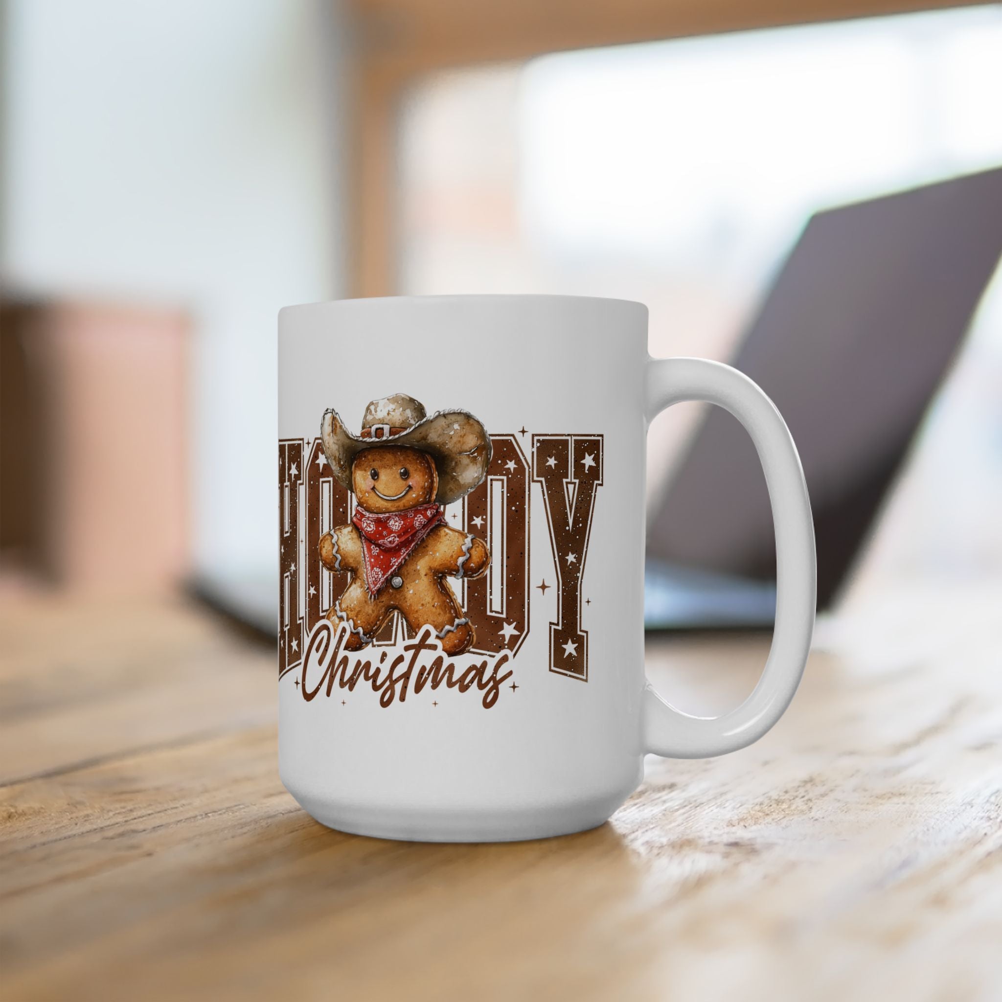 Western Gingerbread Howdy Christmas Ceramic Country Gift Mug
