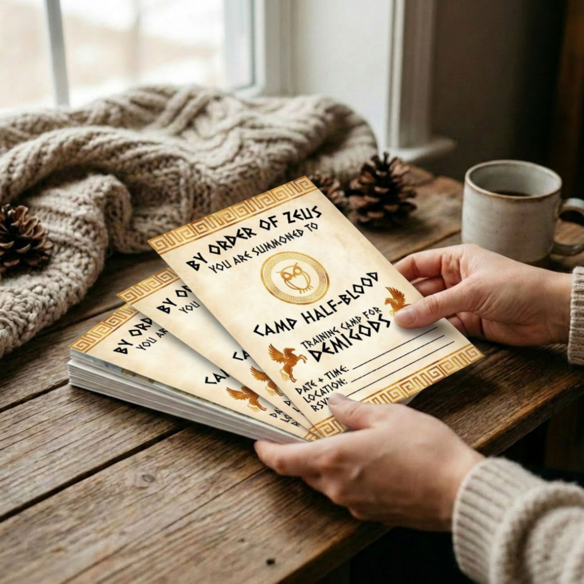 Greek Mythology Birthday Party Supplies – Percy Book Kids Adventure Party Bundle with Invitations & Games