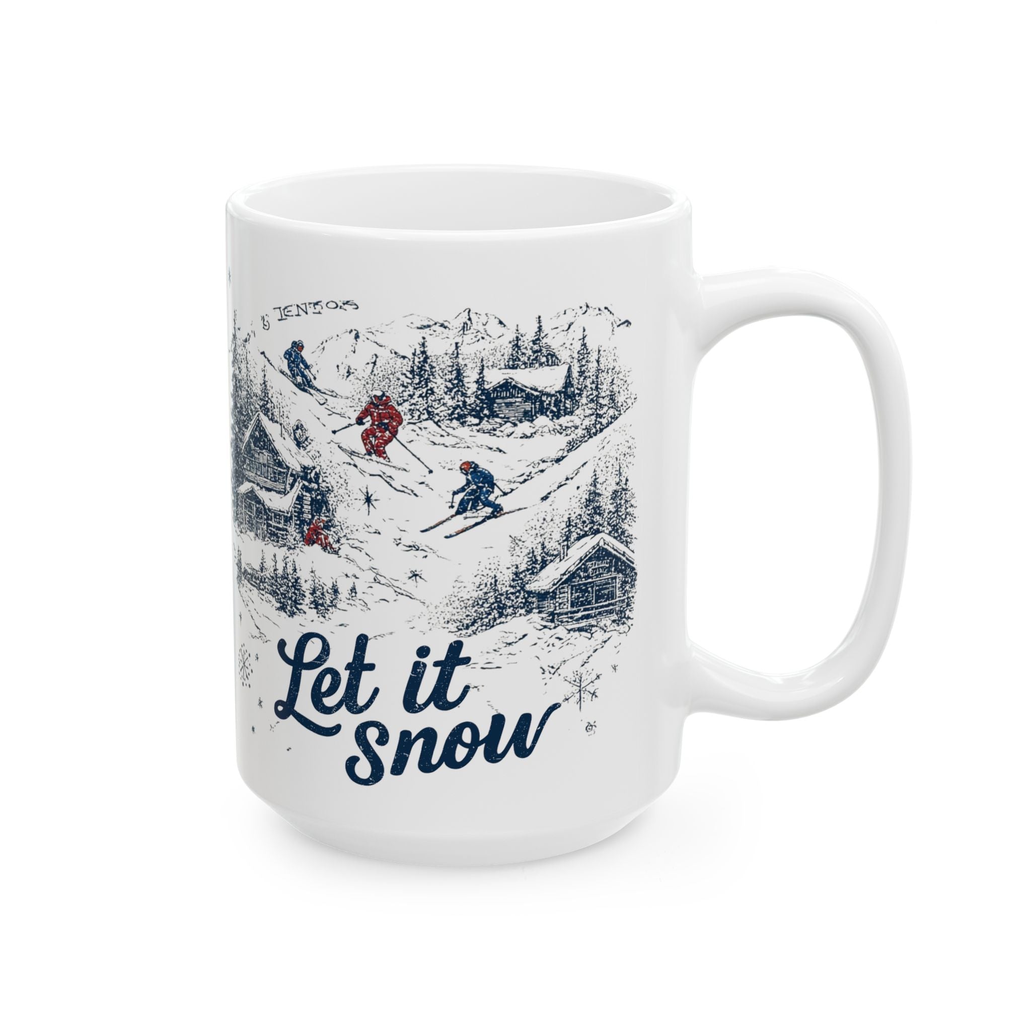 Winter Cabin Hand Drawn Mug – Cozy Snowy Lodge Scenic Coffee Cup