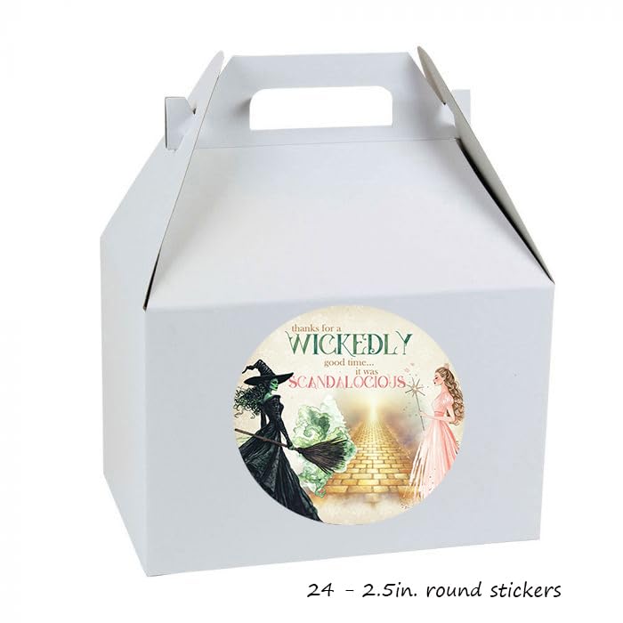 Witch Themed Thank You Party Favor Stickers - Set of 24