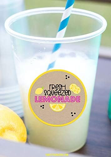 Fresh Lemonade Sign Old Fashioned for your Lemonade Stand Banner (Cup Stickers)