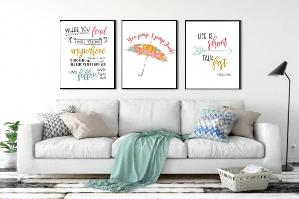 You Jump I Jump Character Wall Art Decor Prints Typography Sign Room Decor Set Pictures