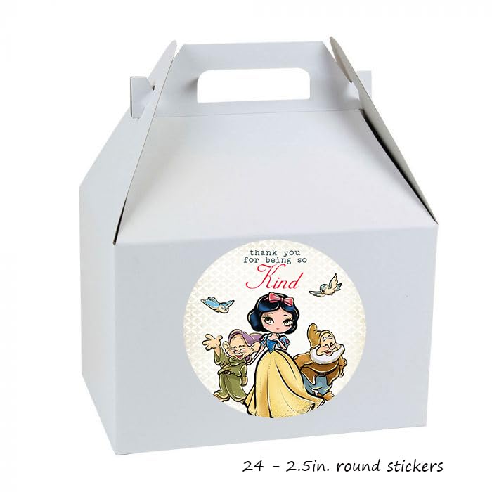 Fairytale Princess Party Favor Stickers - Set of 24