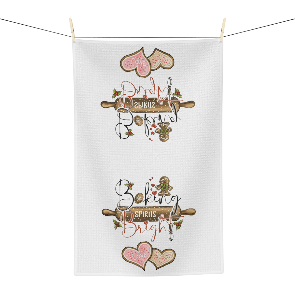 Baking Spirits Bright gingerbread Christmas tea towel — Silly Goose Gift