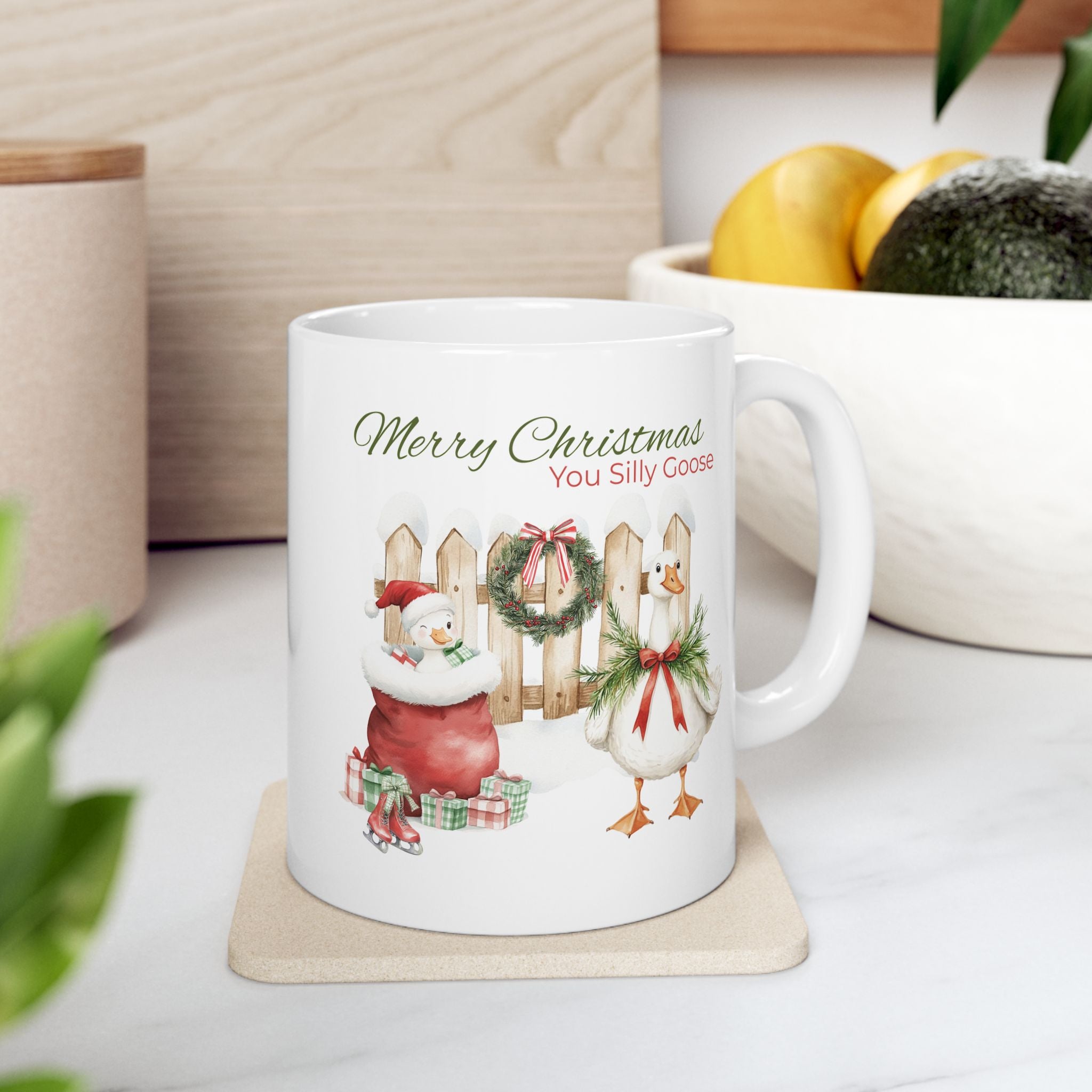 Merry Christmas Silly Goose Holiday Gift Season Comfort Ceramic Mug