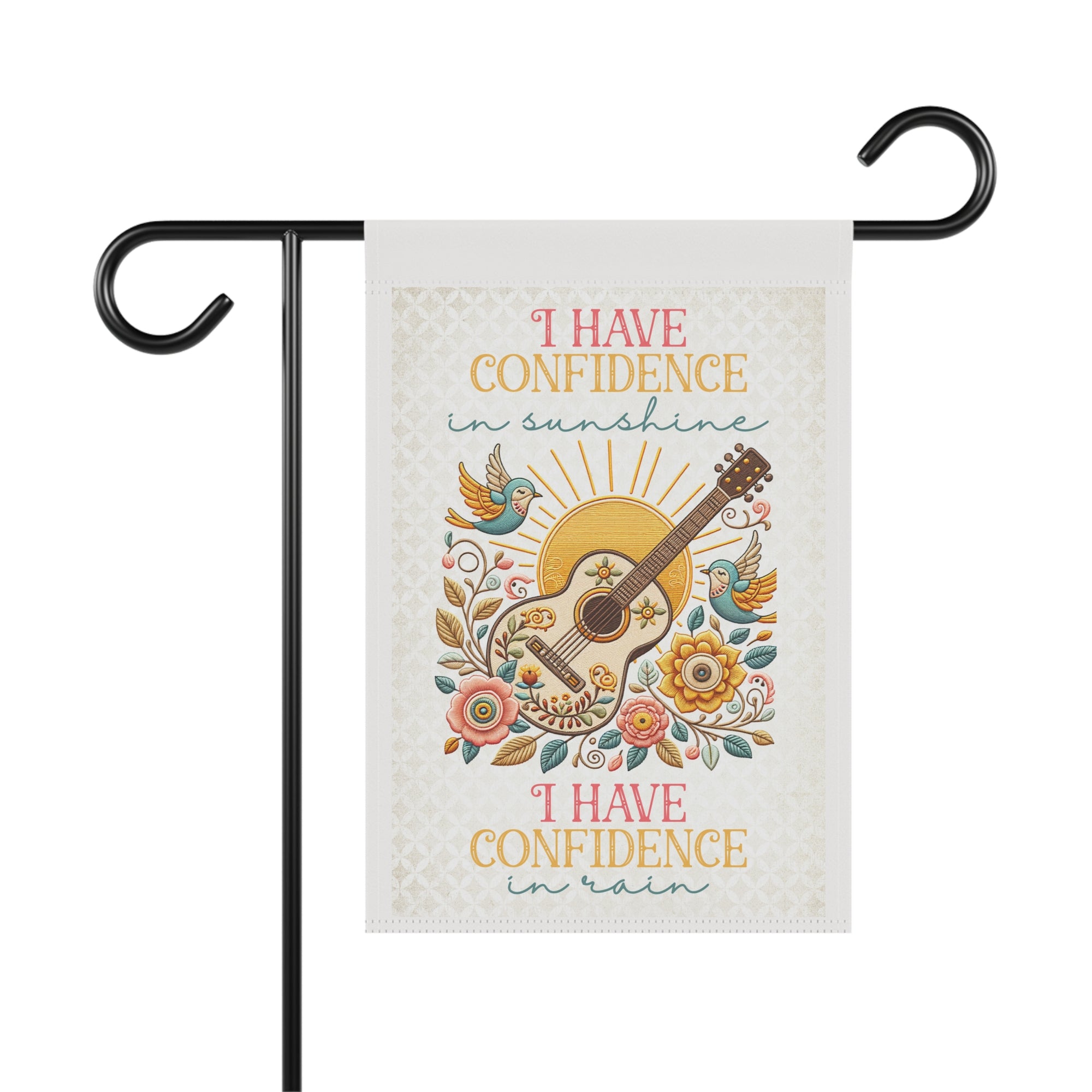I Have Confidence vintage musical garden flag, 12x18 family yard decor