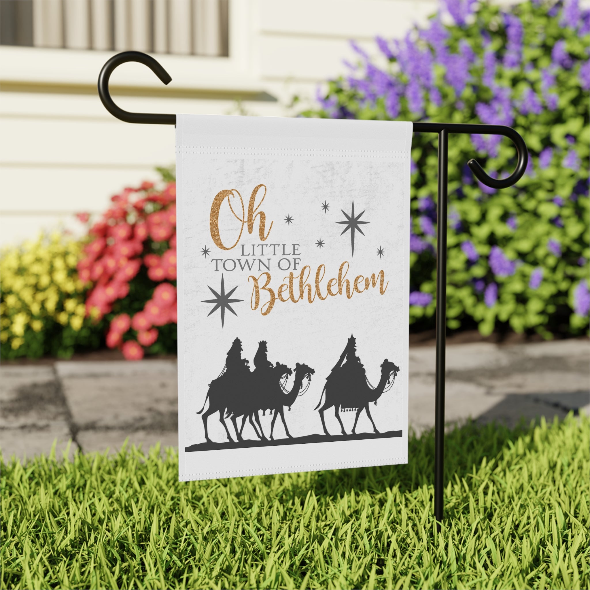 Oh Little Town of Bethlehem Nativity Christmas Garden Flag 12x18 – Vintage Heritage Winter Yard Decor