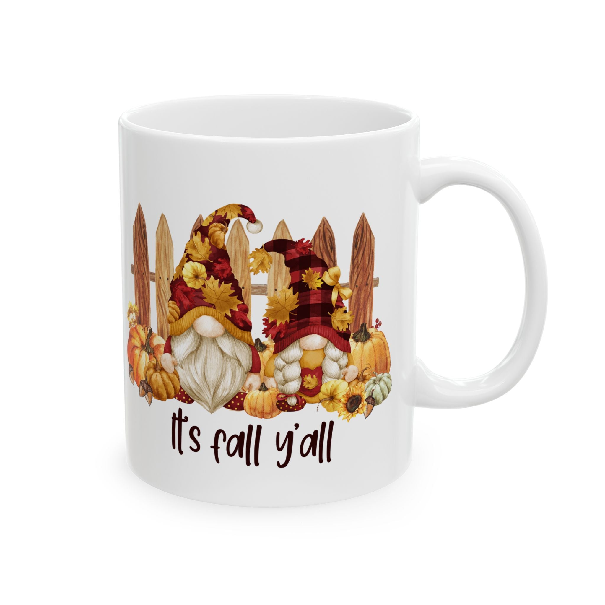 It's Fall Y'all – Rustic Gnome Autumn Coffee Mug (11oz, 15oz)