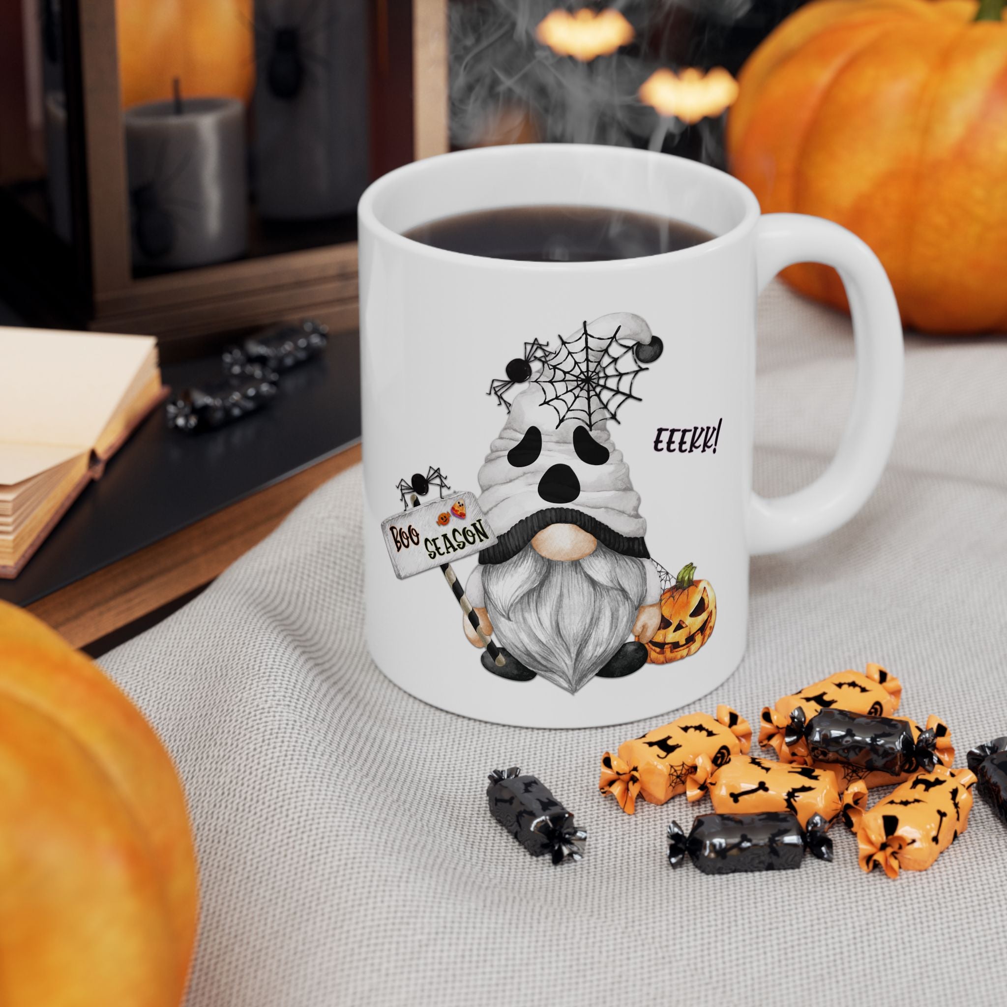 It's Boo Season – Cute Gnome Ghost Funny Halloween Coffee Mug (11oz, 15oz)