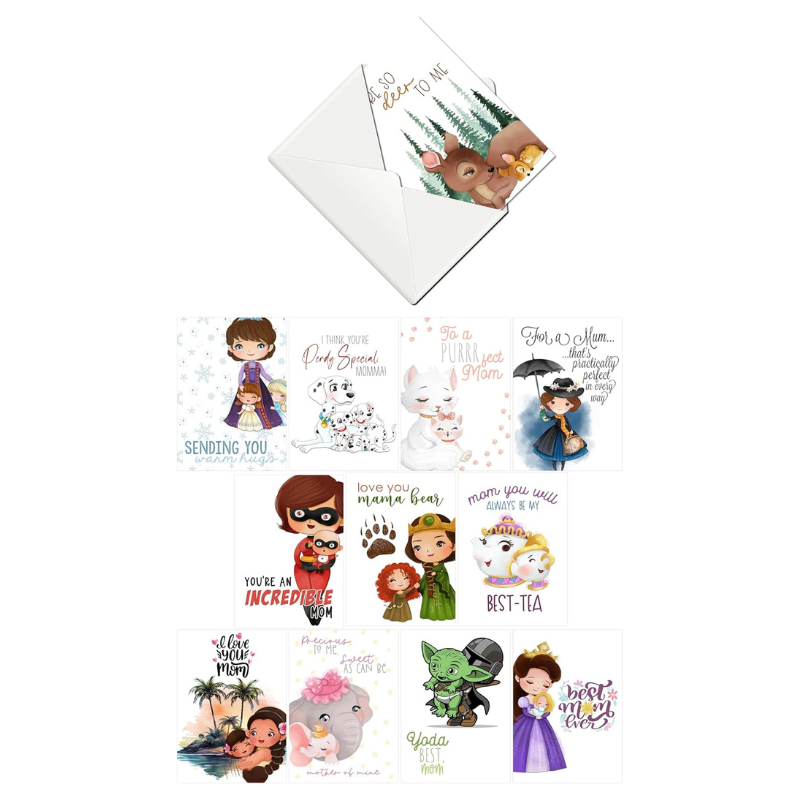 Silly Goose Gifts Mother's Day Subscription Character Themed Greeting Cards With Envelopes (Set of 12) Blank All Occasion Assortment Note Mother Mom All Year Monthly