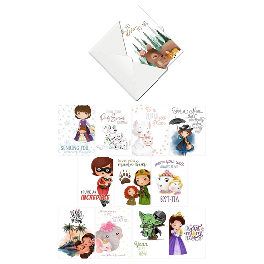 Silly Goose Gifts Mother's Day Subscription Character Themed Greeting Cards With Envelopes (Set of 12) Blank All Occasion Assortment Note Mother Mom All Year Monthly