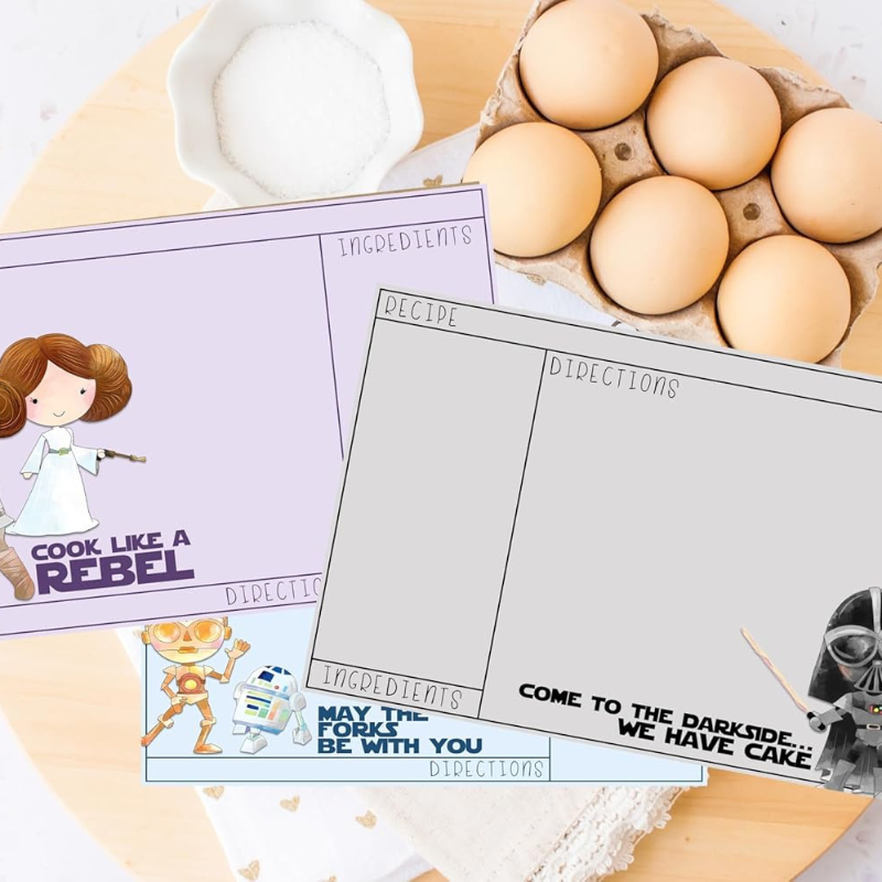 Cook Like A Rebel Kitchen Recipe Cards - 4x6 Thick Cardstock Write On Gift Set