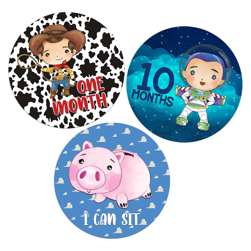Darling Toy Character Themed Baby Milestone Stickers (Set of 18) Photo Prop Keepsake