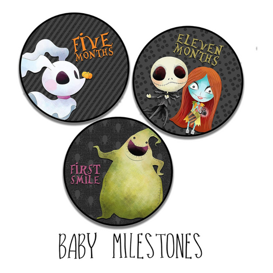 Silly Goose Gifts Darling Little Nightmares Character Themed Baby Milestone Stickers - Perfect for Boys & Girls - Monthly Photo Prop Keepsake Scrapbook for Shower Registry Gift Onesies - Set of 18