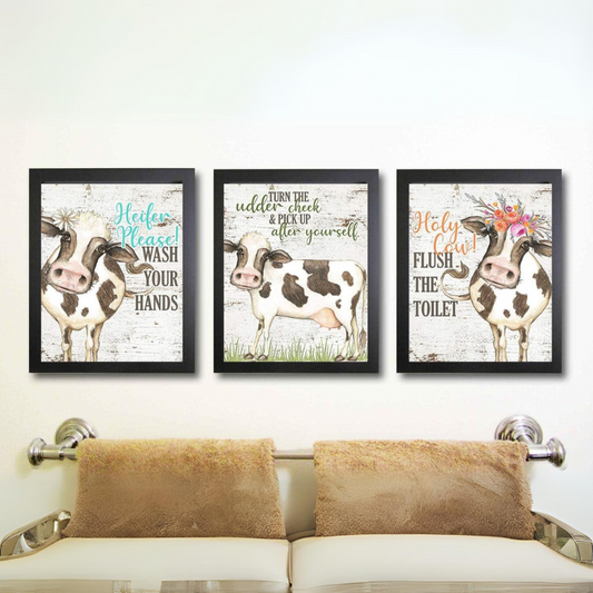I Herd That! - Funny Farmhouse Bathroom Themed Decor Wall Art Prints Farm Rustic
