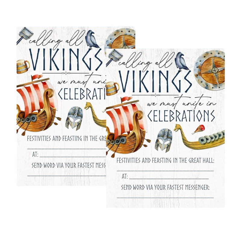 Silly Goose Gifts Let the Adventure Begin - Viking Party Baby Toddler Child Teen Supply Set (Party Invite)