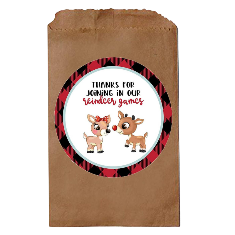 Rudolph The Red Nosed Reindeer Themed Party Supply and Wall Art Print Christmas Decor (Party Favor Bags)