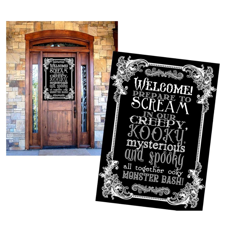 Monster Mash Party Banner Poster Wall Door Decor 19x13"