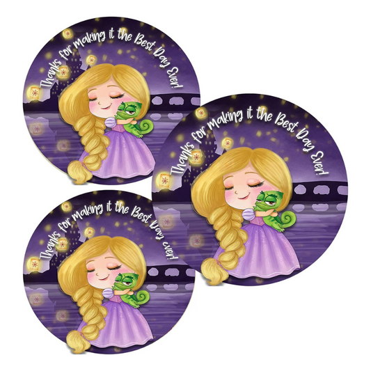 Tangled Rapunzel Party Decor Game Sticker Favor Supply Set (Thank You Sticker)