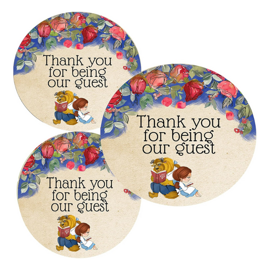 Silly Goose Gifts Be Our Guest - Beauty and the Beast Party Decor Invitations Sticker Supply Set (Be Our Guest Stickers)