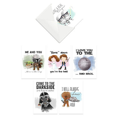 From A Galaxy Far Far Away Greeting Cards Blank All Occasion Set