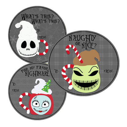 Nightmare Before Christmas Themed Gift Tag Stickers for Presents Pull Stick Labels (24 Included)