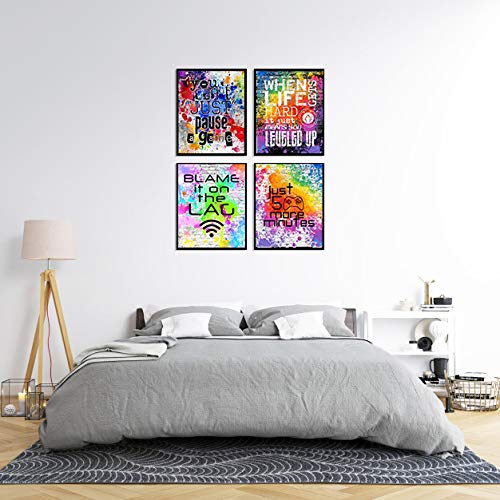 Blame It On The Lag Gamer Wall Art Prints - Set of 4, 8x10 Video Game Decor